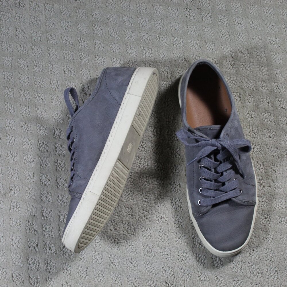 Frye Size 7.5 Grey Nubuck Leather Lace Up Sneakers